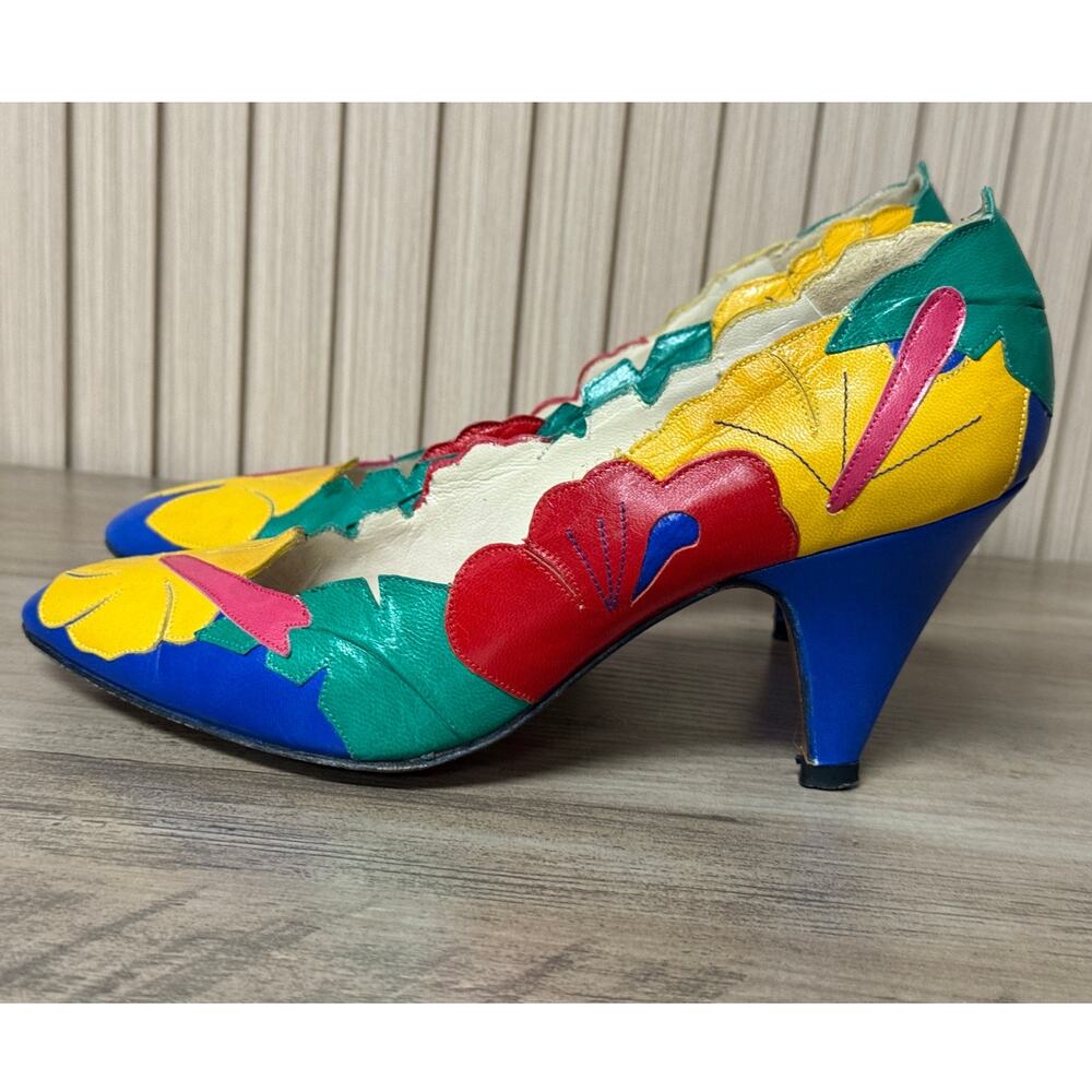 PARADOX by ZALO Multicolored Leather Kitten Heels Women’s Size 6M - Picture 3 of 13